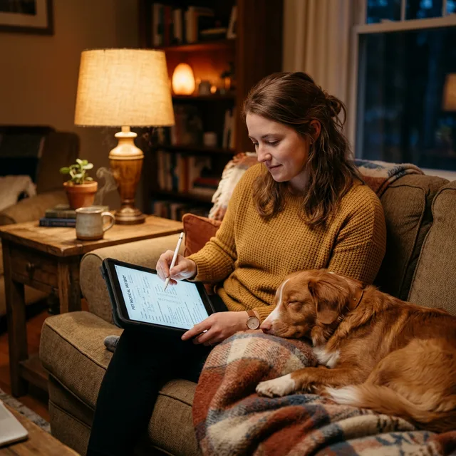 Persona registrando datos de su perrito